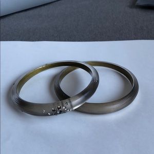Alexis Bittar Skinny Tapered Bangles (2!) in grey